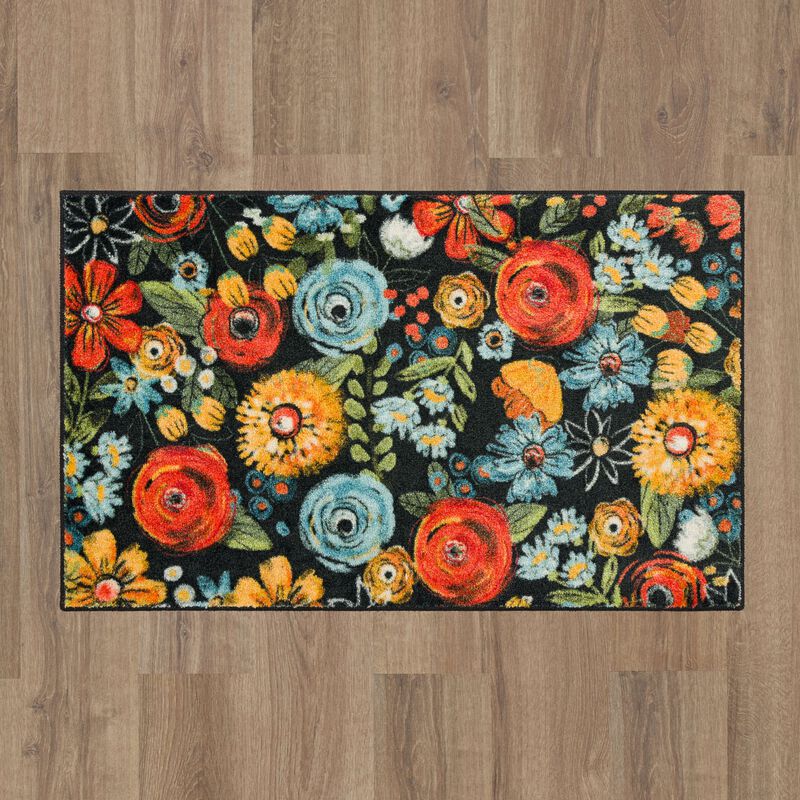 Prismatic Chalkboard Flowers Bath and Kitchen Mat Collection