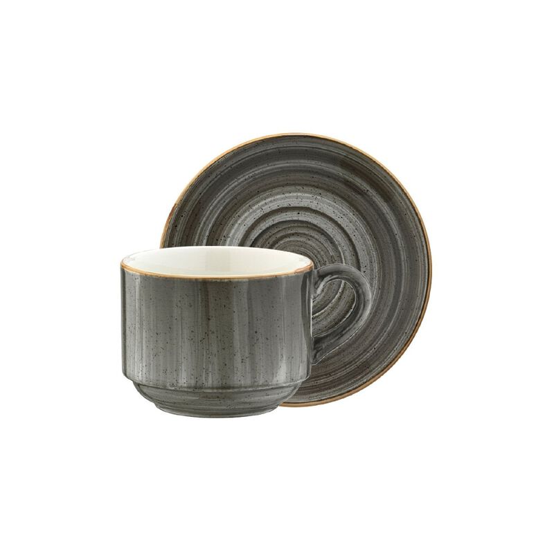 Space Stacking 7 oz. Coffee Cup+Saucer Set for 2 image number 0