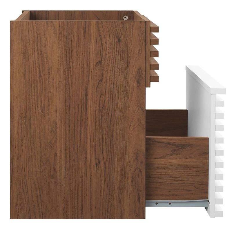 Modway Render 17" MDF Wood Wall-Mount Bathroom Vanity Cabinet in White/Walnut image number 2