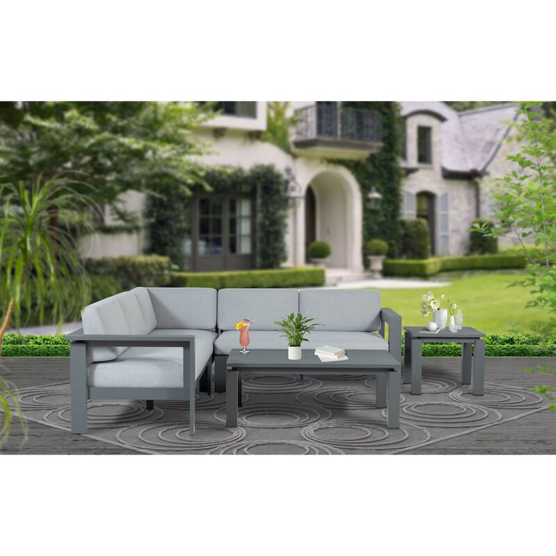 Crafters and Weavers Sardinia Aluminum Frame Outdoor Sectional Sofa image number 1