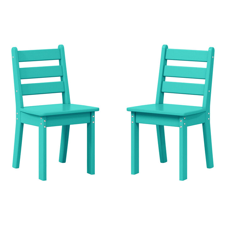 WestinTrends Outdoor HDPE Kids Plastic Toddler Dining Chair ((Set of 2))
