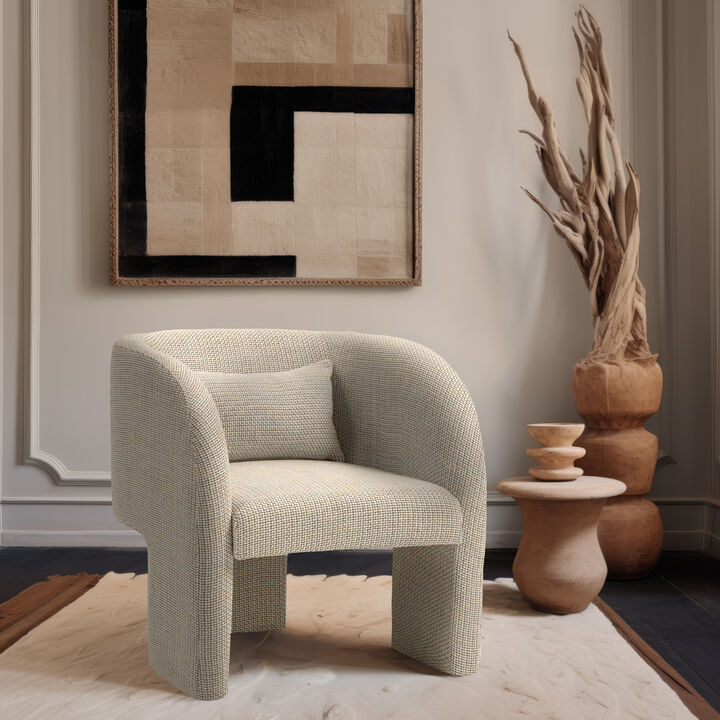 Meridian Furniture Sawyer Beige Weaved Polyester Fabric Accent Chair