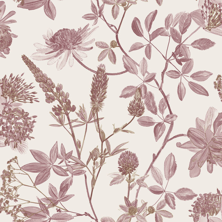 Botanical Blueprint Painterly Branches Wallpaper