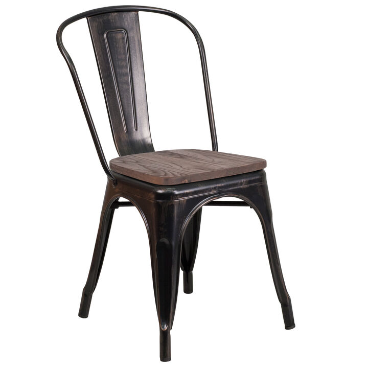 Metal/Wood Colorful Restaurant Chairs