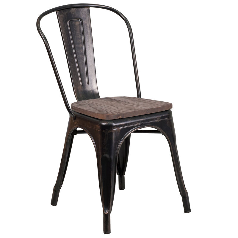 Metal/Wood Colorful Restaurant Chairs image number 0