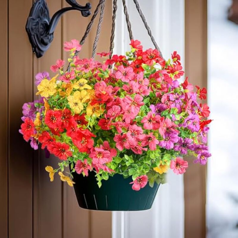 12 Bundle Artificial Outdoor Plants UV Resistant Window Box Decor image number 3