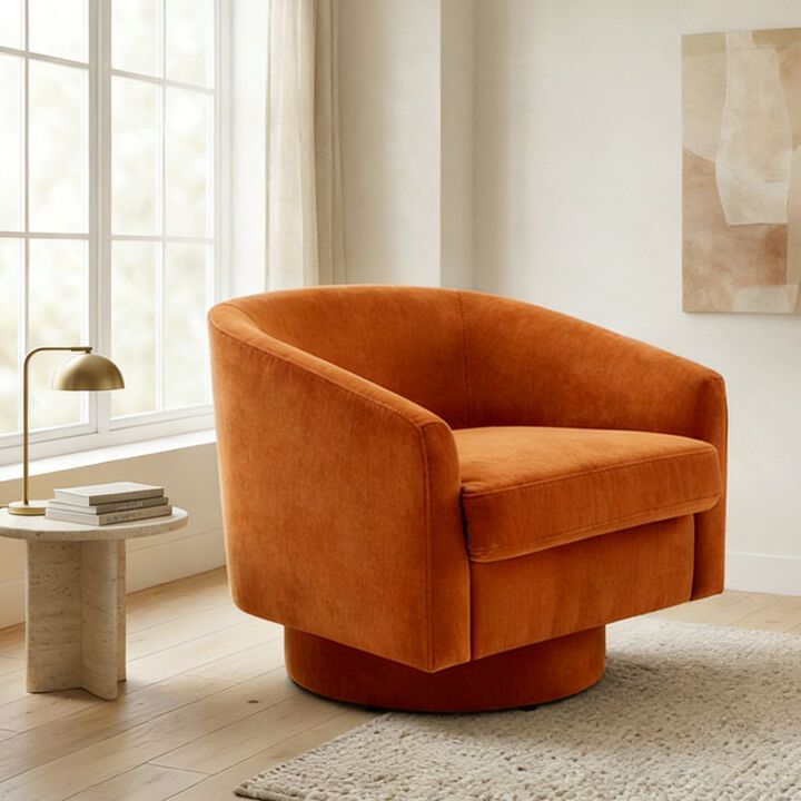 Swivel Barrel Accent Chair, Modern Armchair, 360 Rotation Comfy Bucket Reading Chair for Living Room