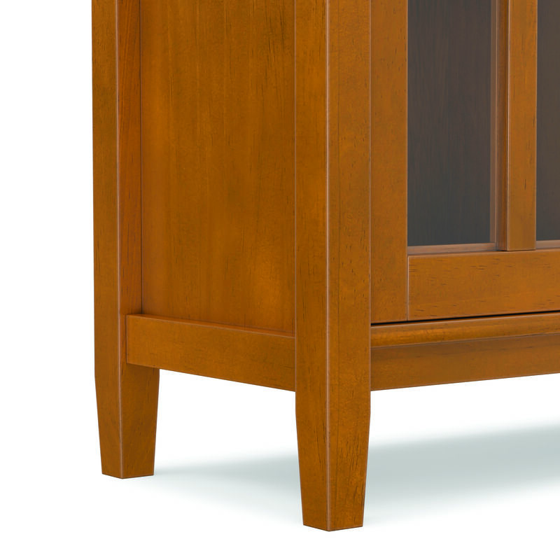 Warm Shaker SOLID WOOD 32 inch Wide Transitional Low Storage Cabinet in Light Golden Brown image number 9
