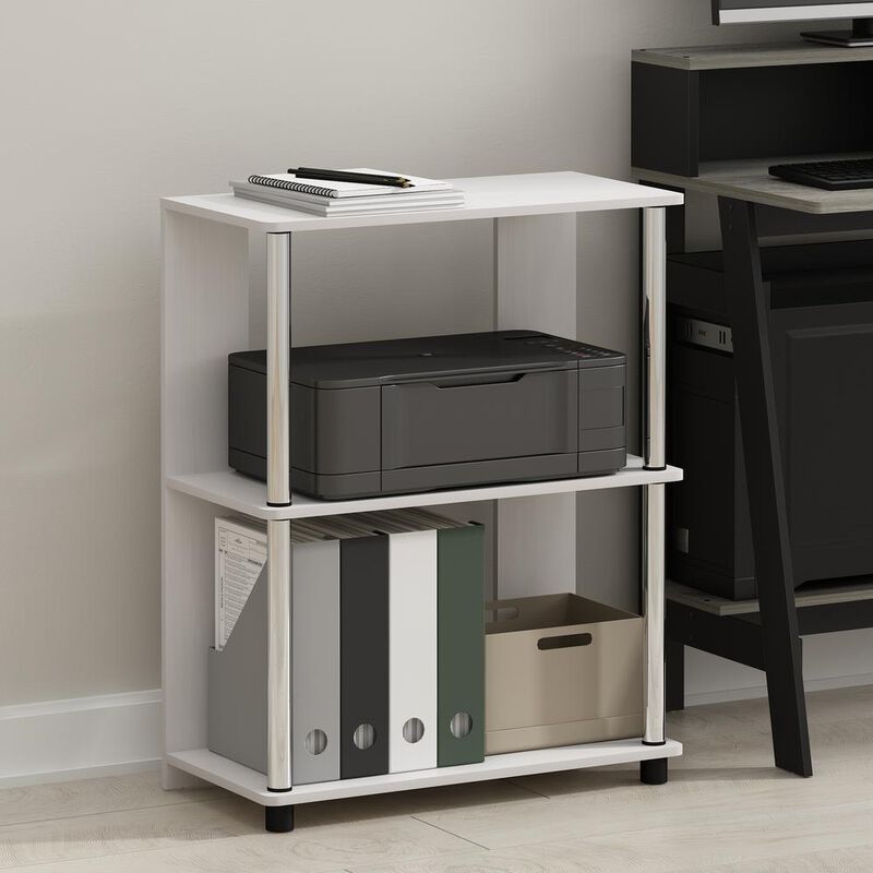 Furinno JAYA Simple Design Bookcase, White Oak/Chrome