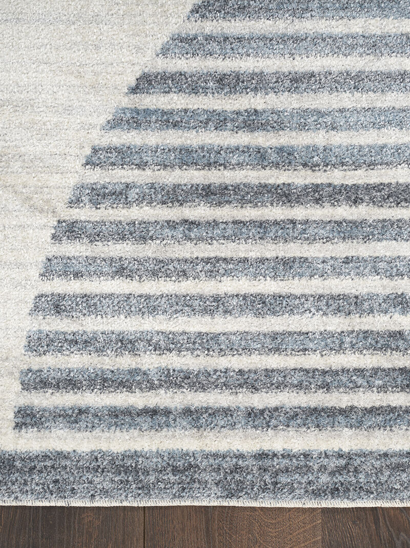 Astra Machine Washable ASW03 Ivory/Blue 2'2" x 12' Rug