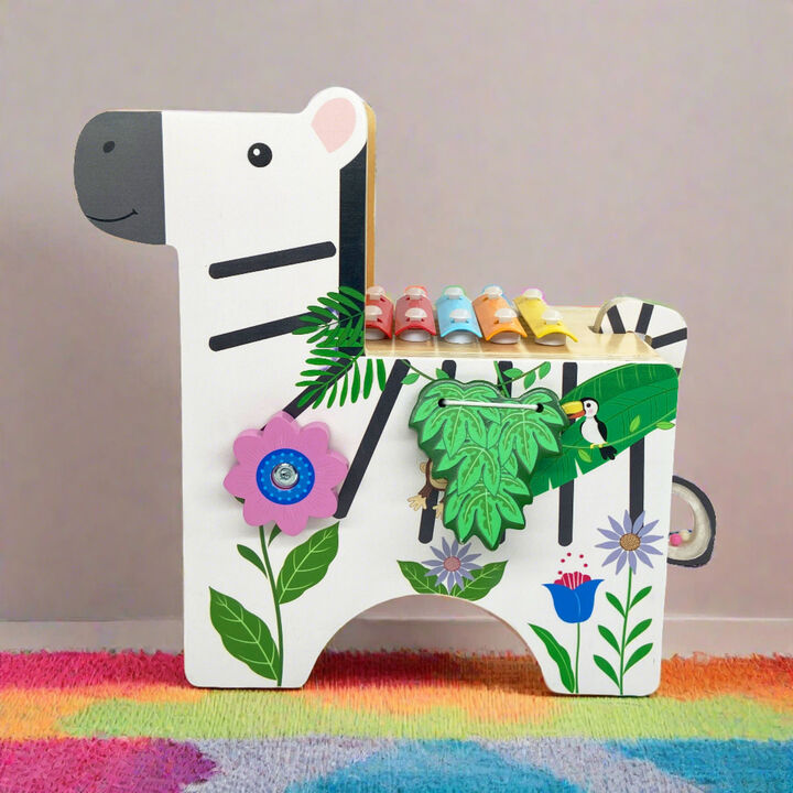 Teamson Kids Zebra Learn & Play Activity Center with Xylophone