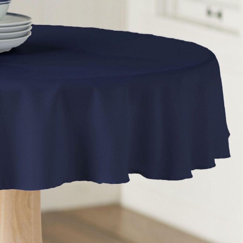 Polyester Poplin Round Tablecloth 51 Inch Dining Table Cover image number 2