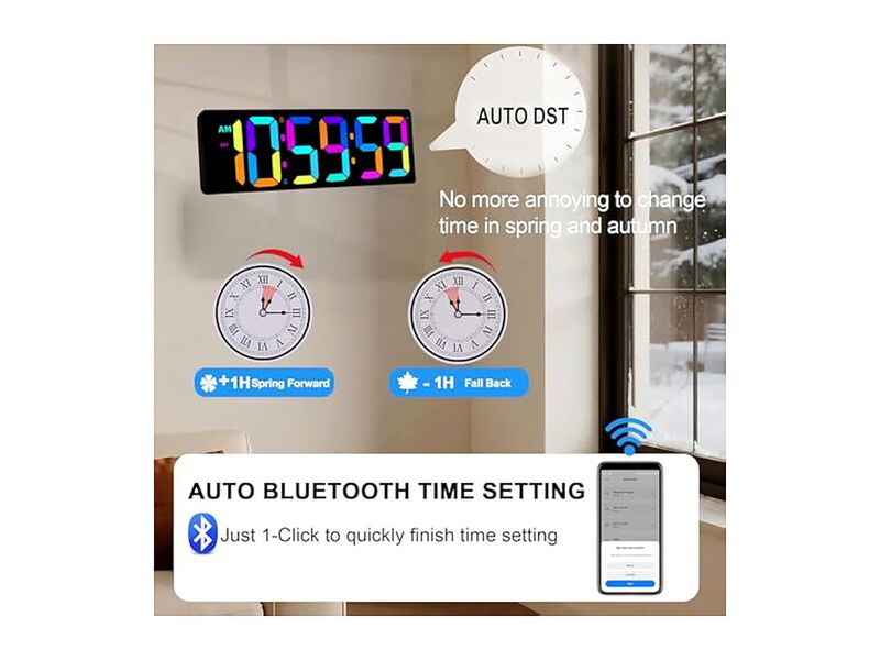 Bluetooth Digital Seconds Countdown Timer Wall Clock 2 Inch Kitchen Decor image number 3
