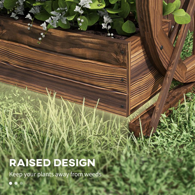Hivvago Compact 2-Level Wooden Garden Planter image number 5