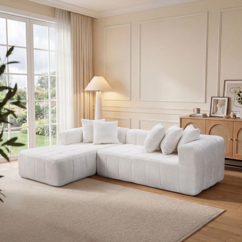 Splalf Modern Minimalist Upholstered Sectional Sofa image number 2