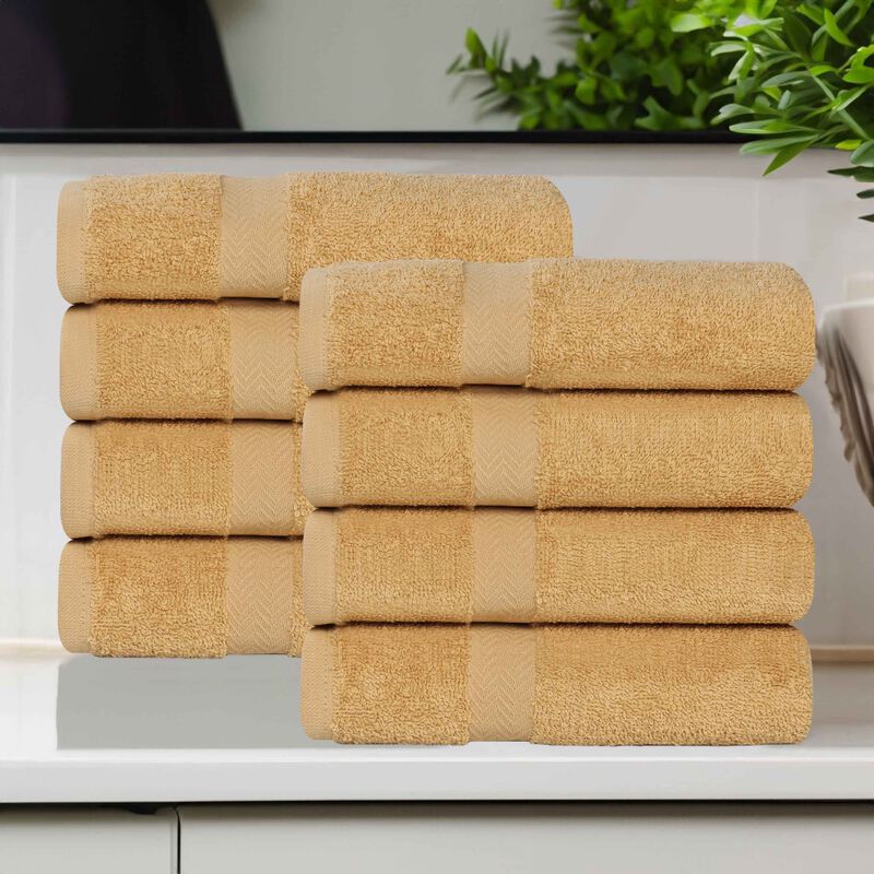 Absorbent Cotton Hand Towel Set of 8 for Bathroom, Spa and Kitchen Use image number 1