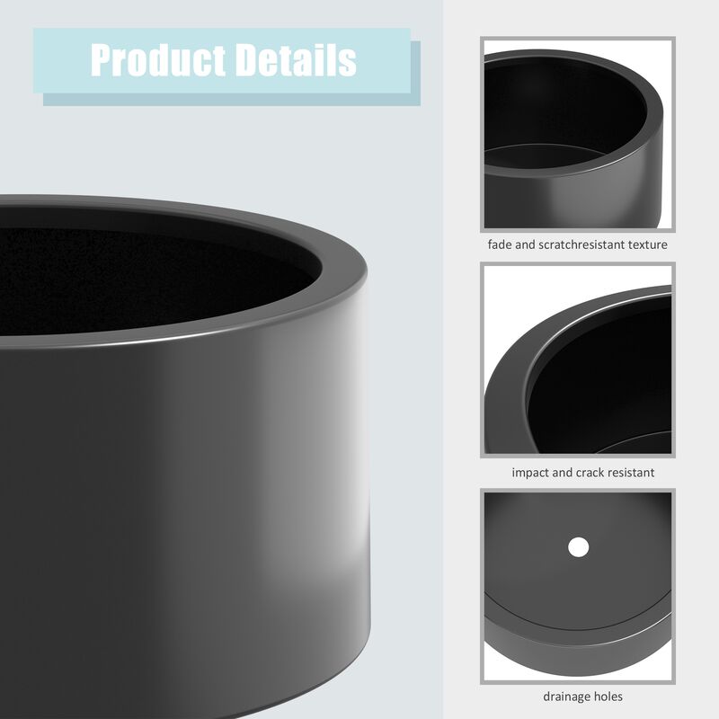 Heavy Duty Corten Steel Round Raised Garden Bed Kit, Brown Metal Planter Box