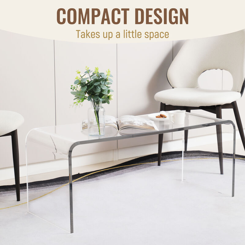 Hivvago 39" Acrylic Rectangle Coffee Table image number 5