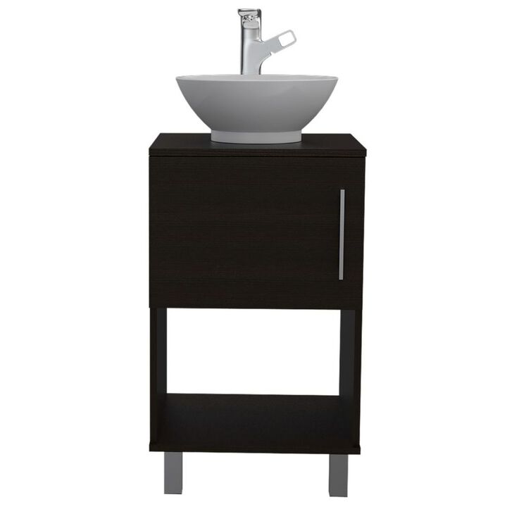 Saybrooke 1-Shelf Single Bathroom Vanity Black Wengue