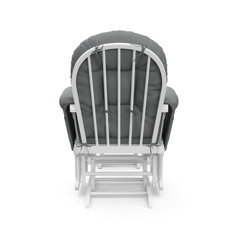 Storkcraft Hoop Glider and Ottoman - White with Gray