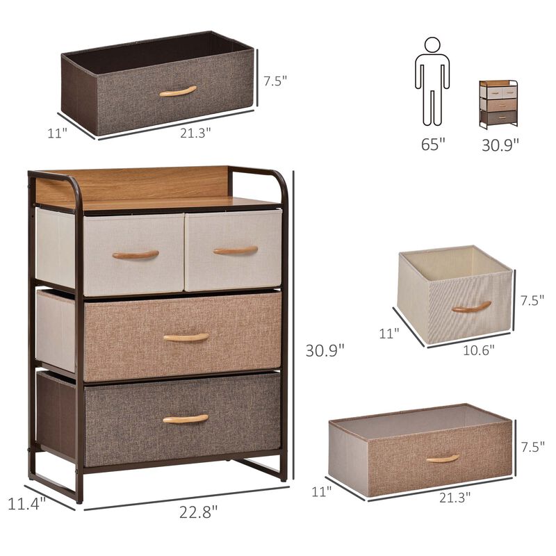 Hivvago 4-Drawer Storage Dresser with Steel Frame Organizer image number 2