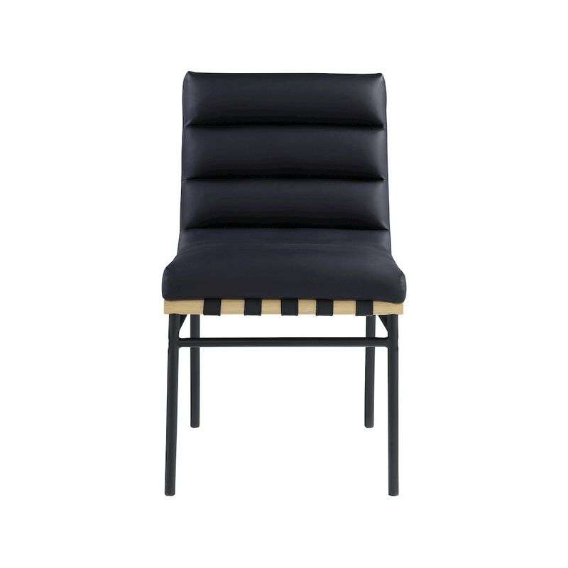 Meridian Furniture Burke Black Vegan Leather Dining Chair, Set of 2