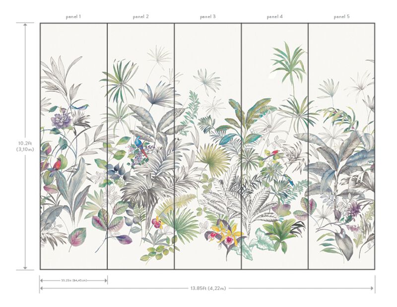 Tropical Green Wall Mural image number 3