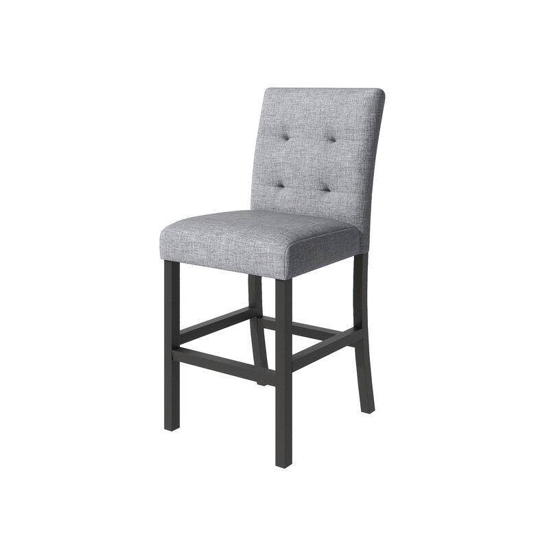 Whisen 5-Piece Counter Height Dining Set with 4 Upholstered Chairs - Black