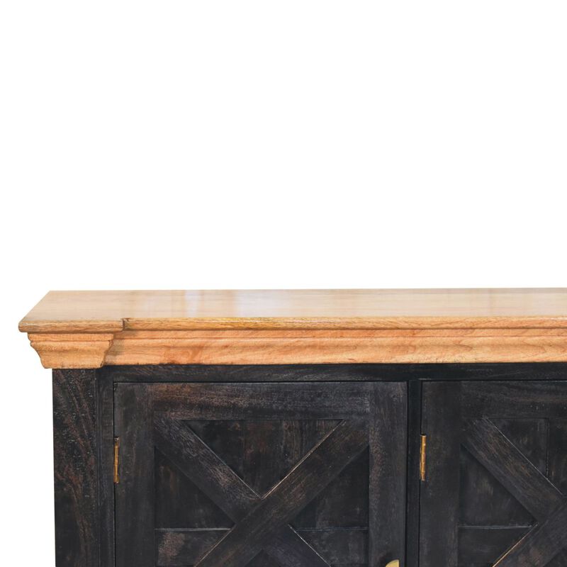 Artisan Furniture Solid Wood Regal Ash Black Rustic Sideboard