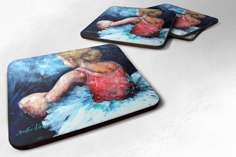 Caroline's Treasures MW1129FC Ballet Star Struck Foam Coasters (Set of 4), 3.5 H x 3.5 W, Multicolor image number 0