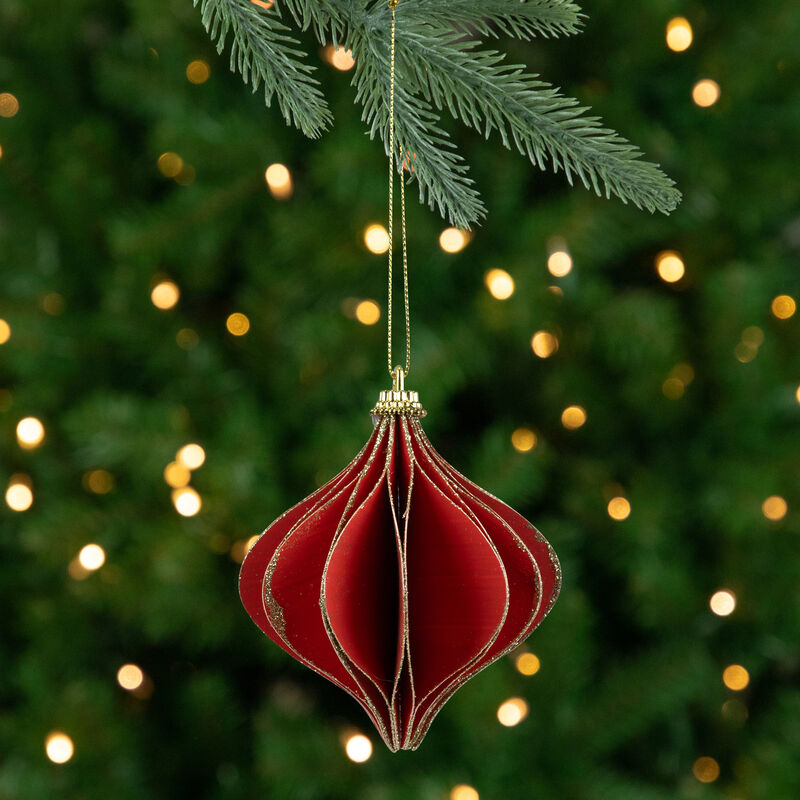 4.25" Glittered Red Onion Christmas Ornament image number 1
