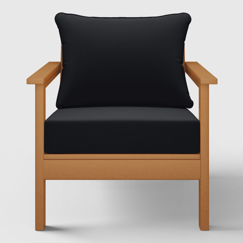 WestinTrends Outdoor Modern HDPE Patio Club Chair with Deep Seat Cushions