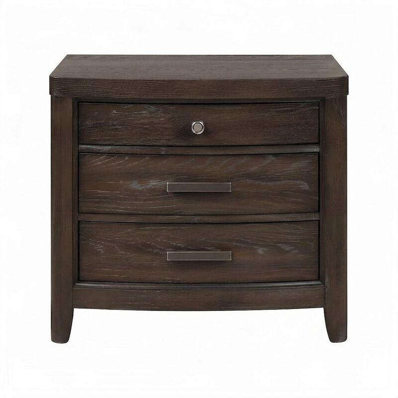 FurniFact Solid Rubberwood Veneer Nightstand with Drawer, Bedside Table image number 1