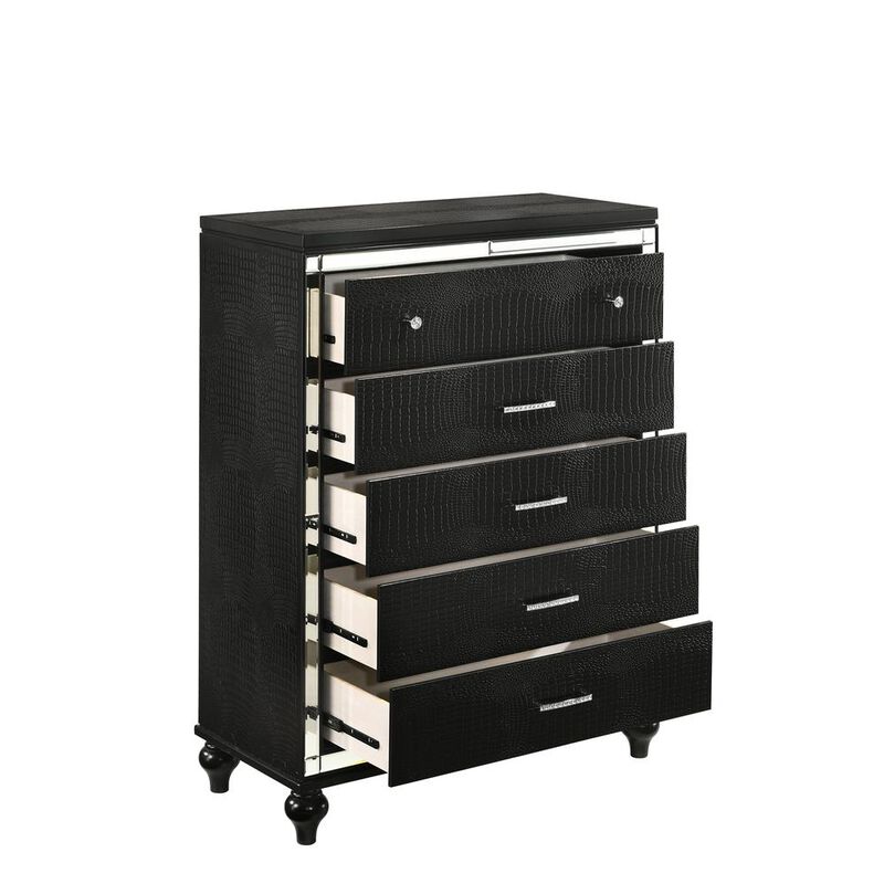 New Classic Furniture Furniture Modern Style Solid Wood Chest in Black Finish