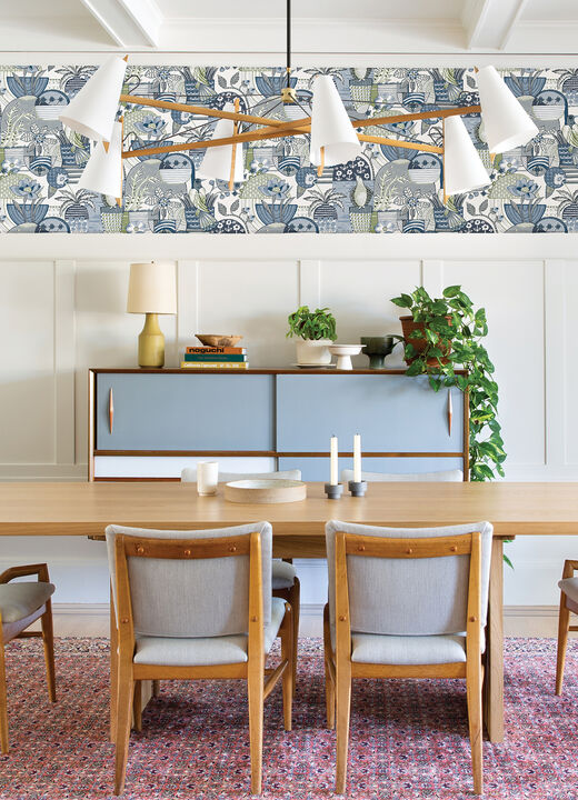 Fika Blue Blissful Birds & Blooms Wallpaper