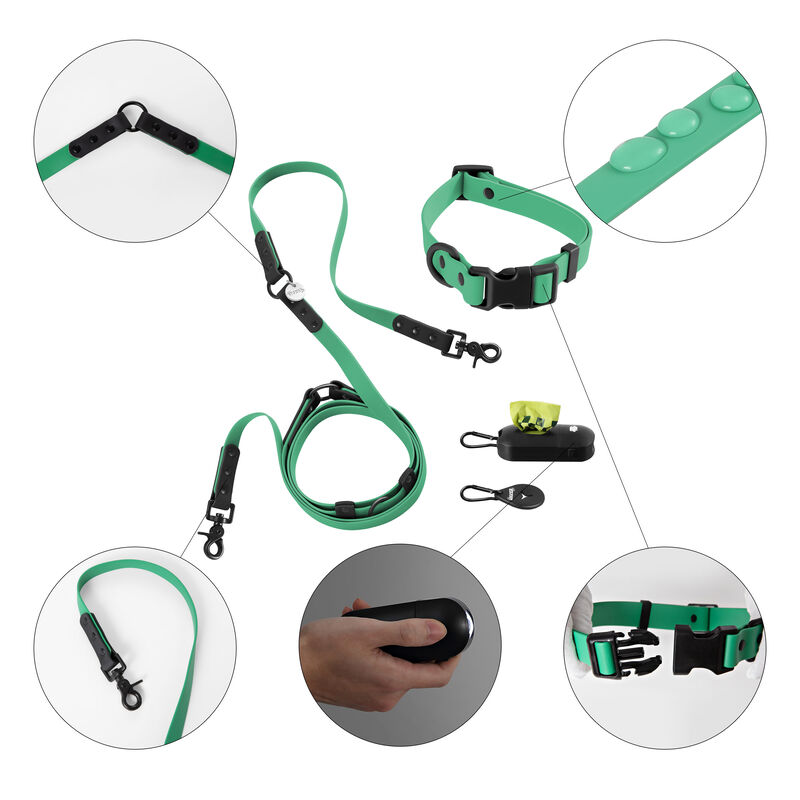 Luna  Adjustable 6-in-1 Waterproof Hands-Free Leash and Collar with LED Flashlight
