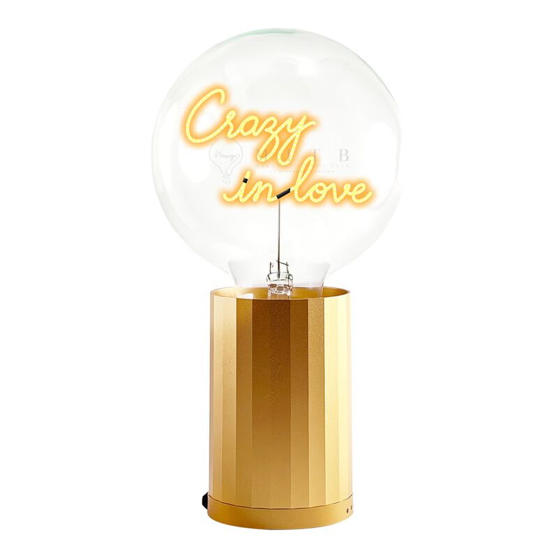 Bulb CRAZY IN LOVE Amber with Base Table Lamp PORTABLE Rose Gold image number 0