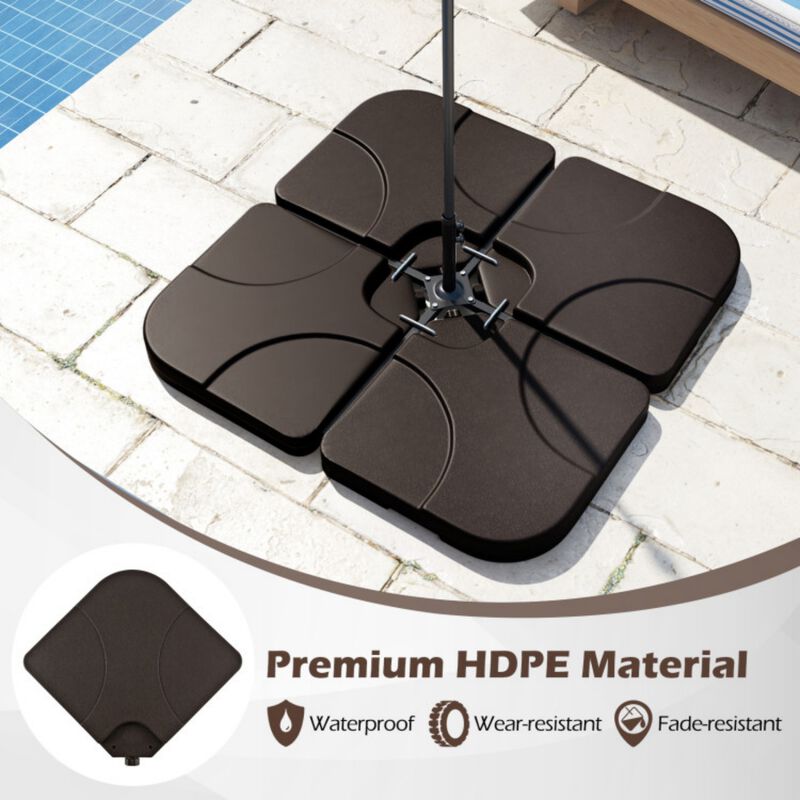 20 Inch Patio Offset Water Filled Plate Umbrella Base Sand-Coffee image number 6
