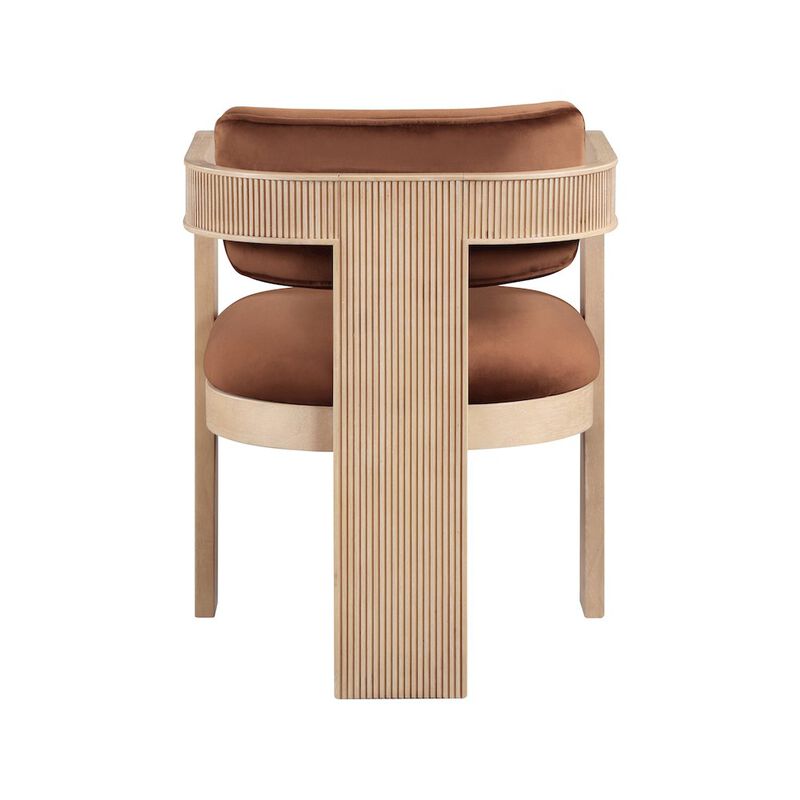 Meridian Furniture Sacha Cognac Velvet Dining Chair, Set of 2