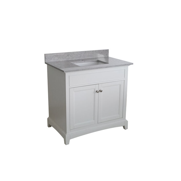 31 inches bathroom stone vanity top calacatta gray engineered marble color with undermount ceramic sink and 3 faucet hole with backsplash