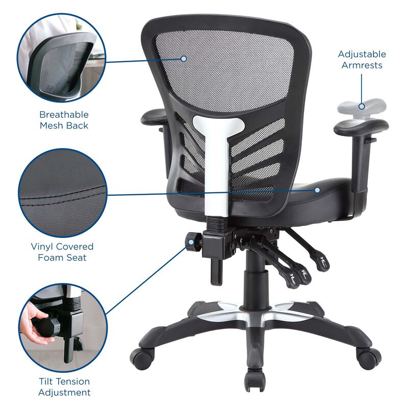 Modway Furniture - Articulate Vinyl Office Chair Black image number 9