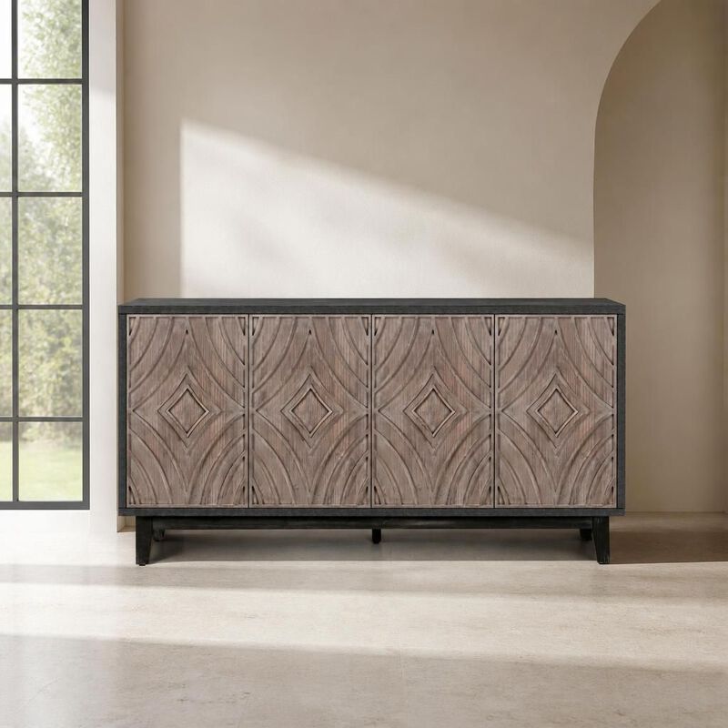 60" Storage Sideboard Buffet Cabinet image number 2