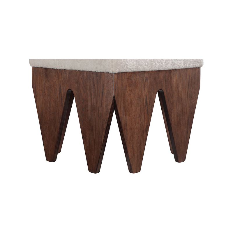 Meridian Furniture Altair Beige Velour Fur Fabric Bench