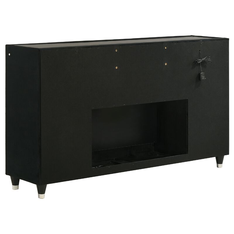 Maren Wide Dresser, 8 Drawers, LED Flame box, Velvet image number 3