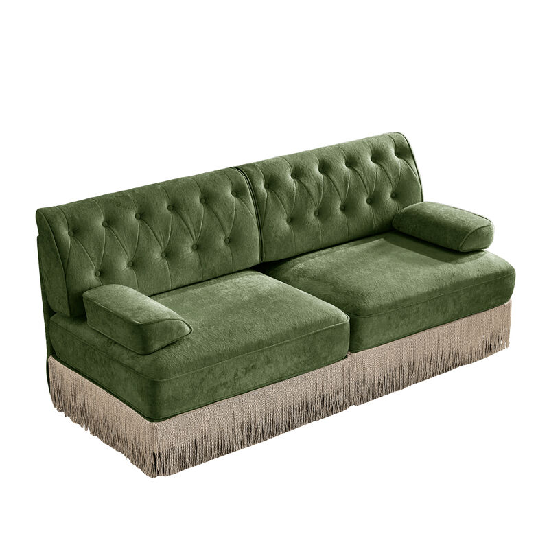 TATEUS Velvet Fabric Sofa image number 0