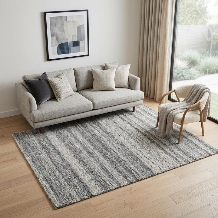 HomeRoots Abstract Hand Tufted Non Skid Area Rug