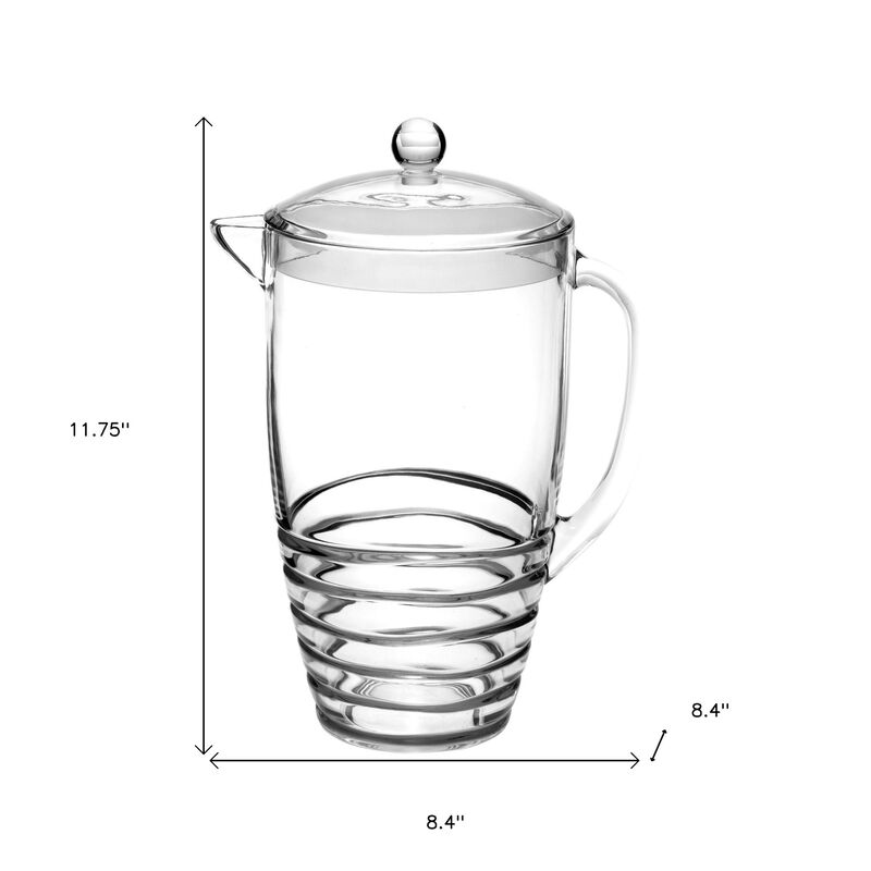 HomeRoots 2.5 Quart Clear Swirl Acrylic Pitcher image number 4