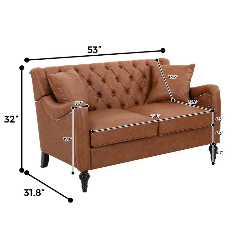 Nulin PU Leather Loveseat Sofa image number 9