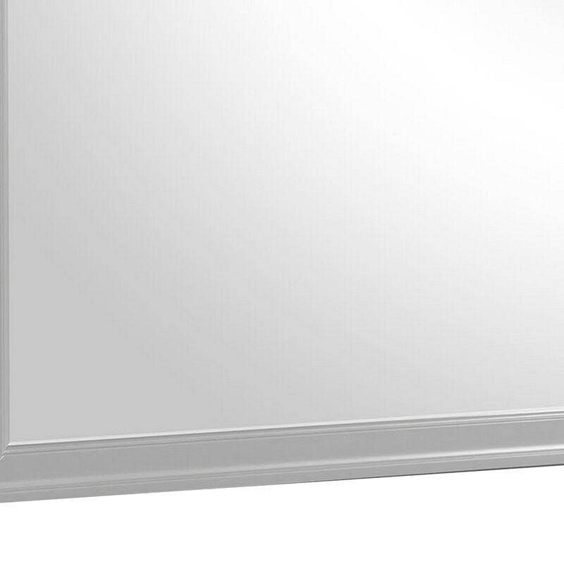 Ryla Dresser Mirror, 38 Inch Square Frame, Farmhouse Gray Solid Wood
