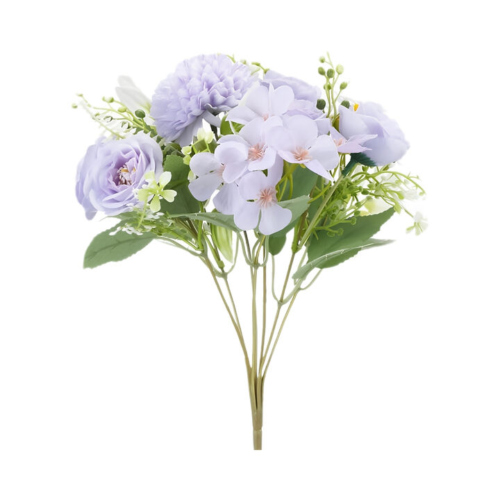 6 Bundle Purple Artificial Hydrangea Flower Stems Vase Filler